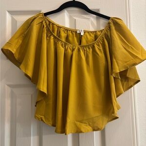 Lush Mustard Off-Shoulder Blouse
